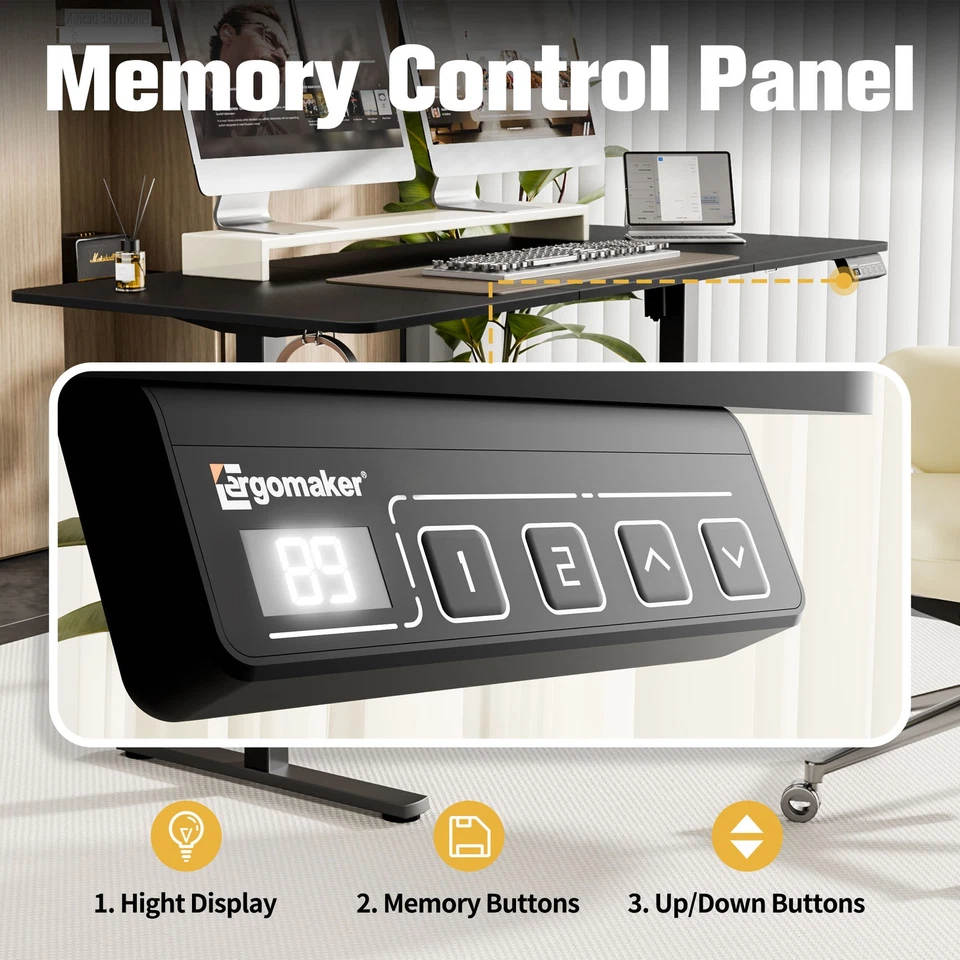 Ergomaker 160cm Electric Standing Desk Office Sit Stand Adjustable Computer Desk - image 4 of 4