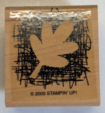 Wood/Rubber Stamp "Leaf Impression" Scribbled Background