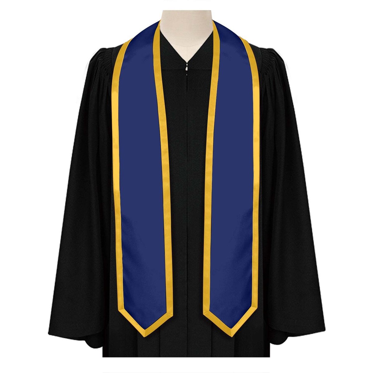 Endea Graduation Navy Blue/Gold Plain with Trim Color & Classic End