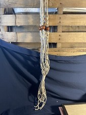 Vintage Macrame Plant Hanger Wooden Beads