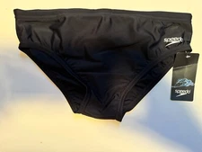New Men $39 Speedo TYR ARENA PowerFLEX Eco Chlorine Proof Black Swim Suit Sz 30
