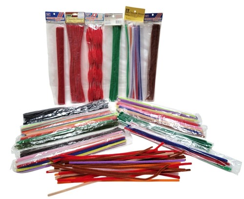 Lot of Chenille 12" Fuzzy Stems Pipe Cleaners 3mm 6mm 12mm Assorted Colors