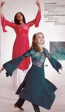 Praise Tunic 2 colors Girls Ladies Iridescent Bell Sleeve pointed hem slinky