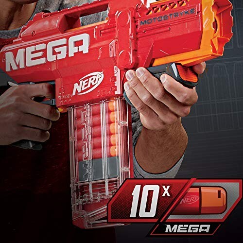 MEGA NERF MOTORIZED BLASTER DART Motostryke 10 RED GUN DARTS MEGA