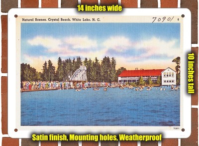 METAL SIGN - North Carolina Postcard - Natural Scenes, Crystal Beach, White Lak