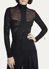 $595 ET OCHS Athena Cutout Turtleneck Top