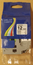 Label Tape Cassette TZc-231 For Brother P Touch 12 mm  8 m Black On White Tape