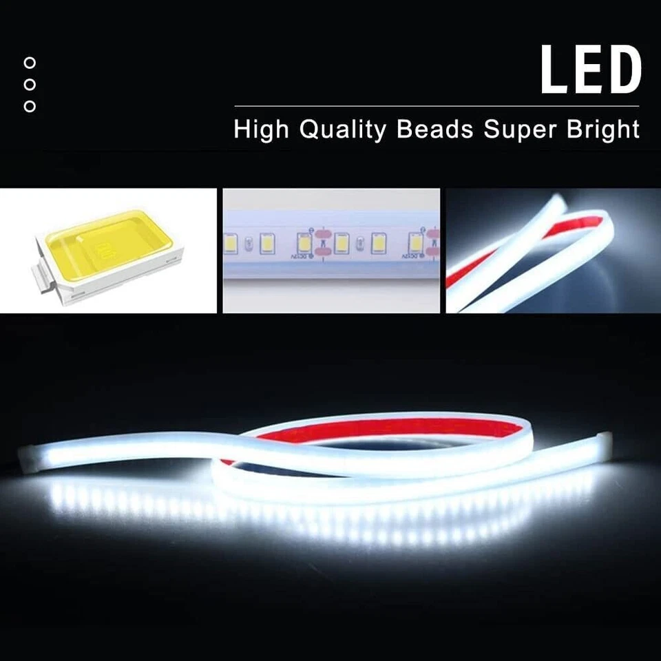 Hood LED Daytime Running Light Strip Flexible Lamp 1p For Mercedes Benz S-Class Foto 2 de 4