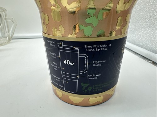 Yukon Outfitters Buc-ee’s Bucees Leopard Cheetah 40 oz Tumbler With Handle Forty - Picture 5 of 6