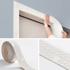 9.2M Self Adhesive Wall Skirting Line Border 3D Wallpaper Ceiling Home Decor DIY