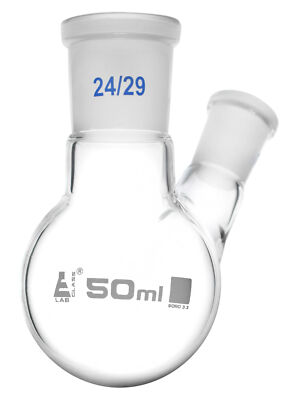 Distilling Flask, 50ml - 24/29 Oblique Neck, 14/23 Joint - Round - Eisco Labs
