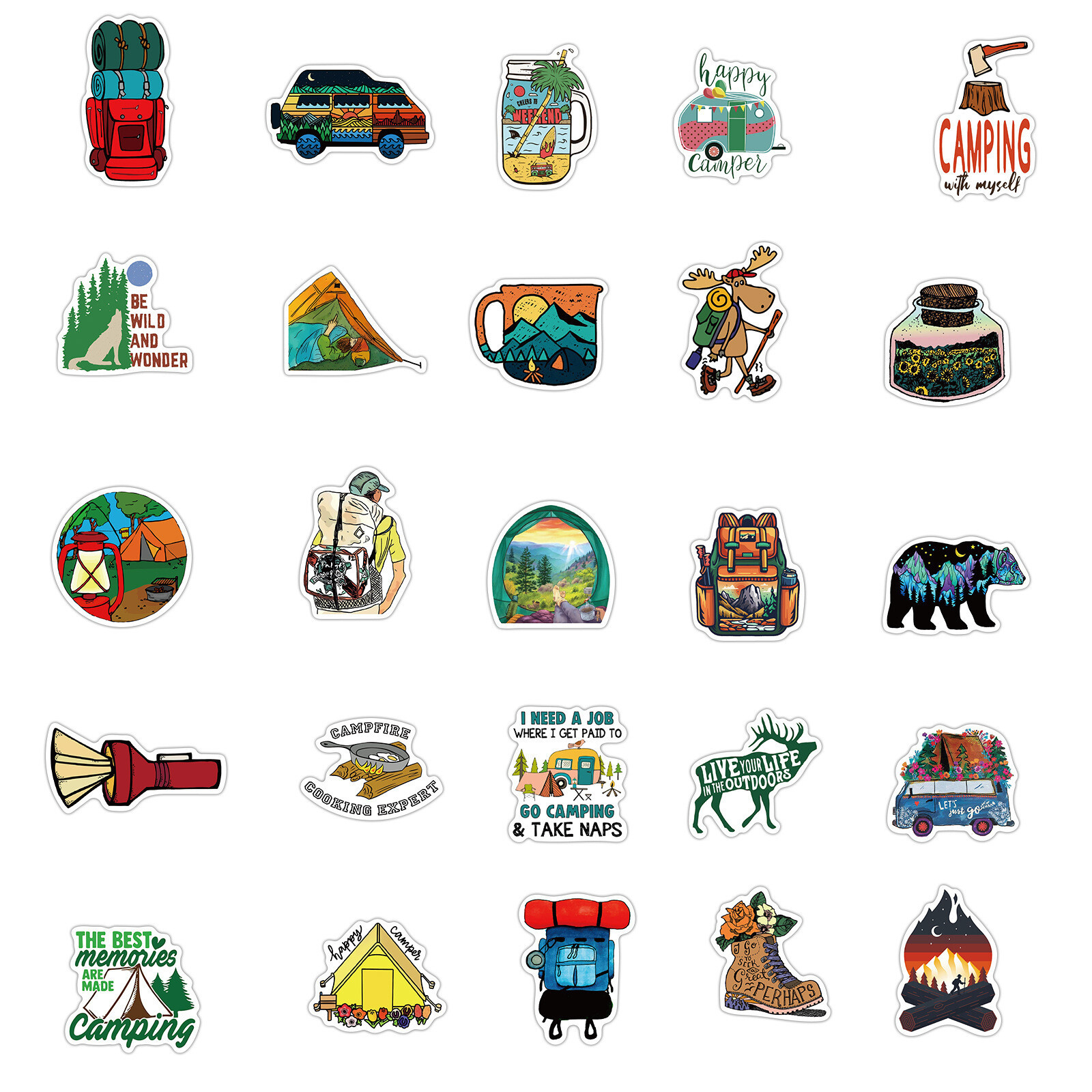 ⭐ 50 Pezzi Adesivi Stickerbomb Vacanze/Campeggio/Viaggio/Valigia foto 5