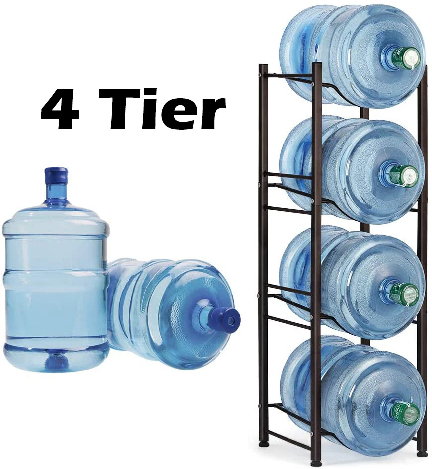 Heavy Duty Jug Holder Water Bottle Storage Rack, 4-Tier 5-Tier