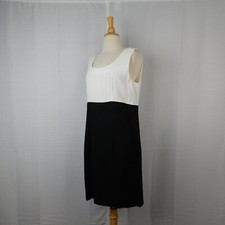 JSJ Petites Colorblock Sleeveless Sheath Tank Dress - 12, Black-White #9908