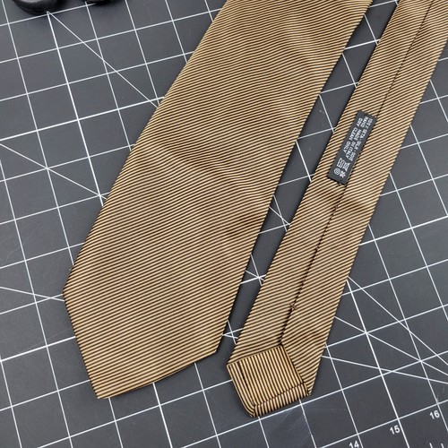 Vintage Brioni Tie Beige Diagonal Stripe 100% Silk Necktie Formal 60" x 3.5" - Picture 5 of 10
