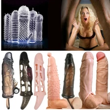 Tickler Penis Sleeve Cock Ring Male Girth Enhancer Sex-toys for Men Vibrating