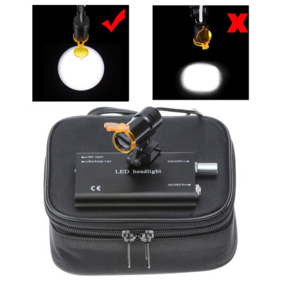 5W LED Dental Headlight with Optical Fitler Insert Type Black for Dental Loupes