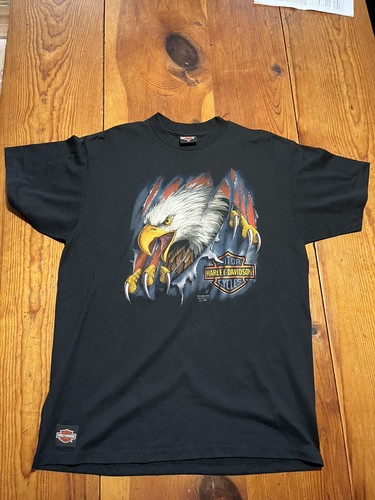 T-shirt Vintage Harley Davidson Années 90 - Taille S Enfant, Motif 3D Power Pig, Marque Delta Tag
