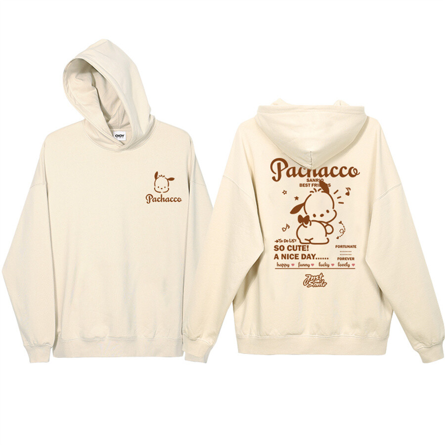 My Melody Kuromi Cinnamoroll Pochacco Round Neck Pullover Thick