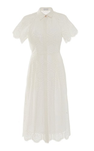 Rebecca Vallance Womens White Savannah Cotton Midi Dress Size M