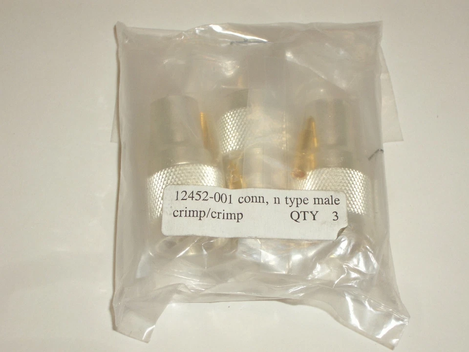 AIM 12452-001 3X N MALE CRIMP-ON RF ANTENNA CONNECTOR FOR RG-8 RG213 COAX CABLE  - Image 2 of 2