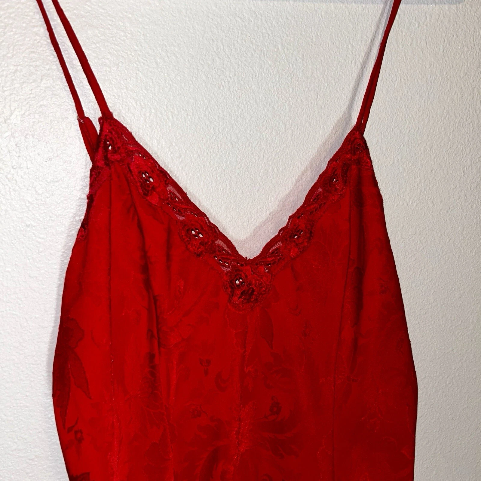 UNDERCOVER Pigiama abito slip rosso vintage etichetta oro Victorias Secret VS taglia S small