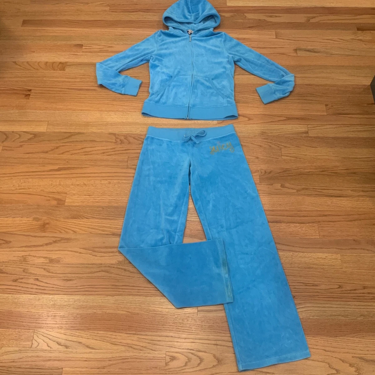 Vintage Y2K Juicy Couture Velour Baby Blue Tracksuit S / M Sunset