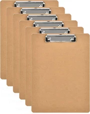 Happyhapi Clipboards 6 Pack 9" X 12.5" Clipboards Bulk, Wooden Hardboard 