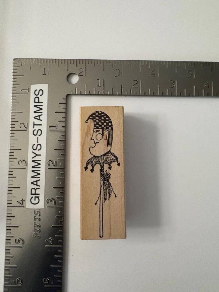 Sombrero de payaso RubberMoon divertido bufón en palo sello de goma MaryLinn Kelly Foto 4 de 4