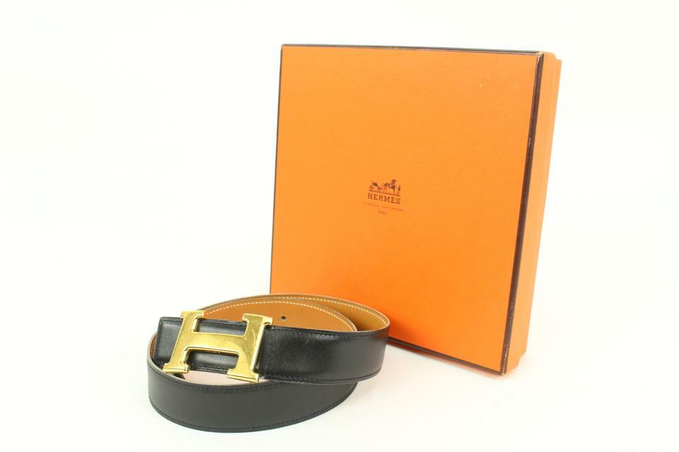 Hermès Black x Brown x Gold 32mm Reversible H Logo Belt Kit s331h52 Hermès Black x Brown x Gold 32mm Reversible H Logo Belt Kit  main image 3