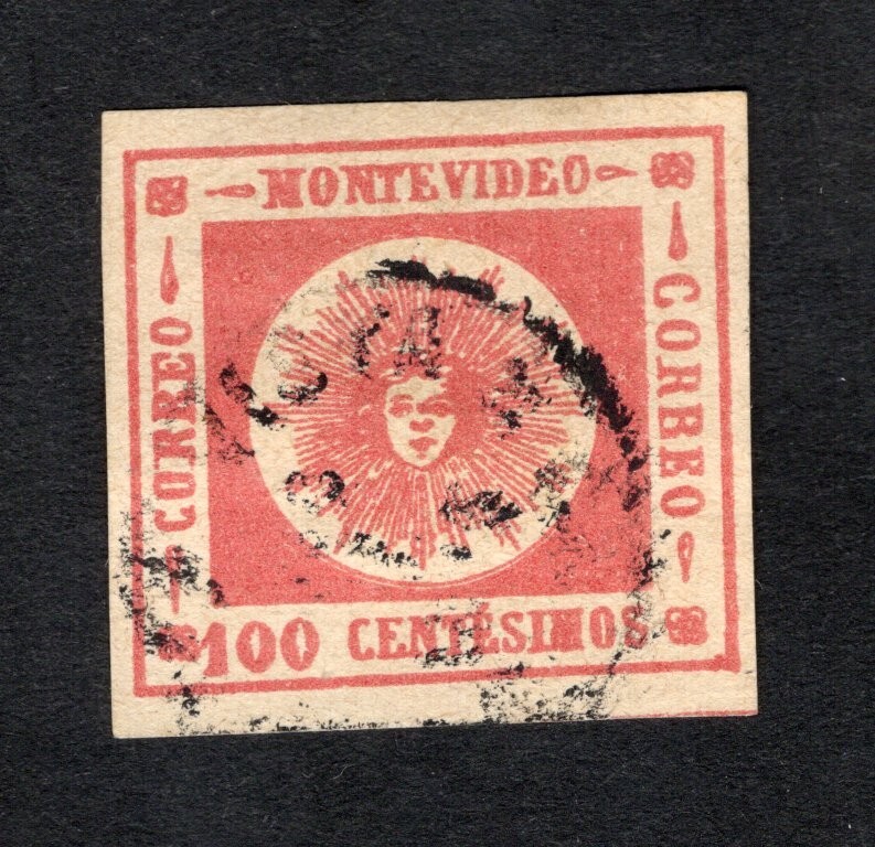 Uruguay 1861 stamp Mi#16a Forgery used CV=66$
