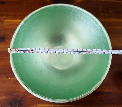 Cuenco de caramelo vintage de plástico metálico brillo mediados de siglo verde menta - Imagen 3 de 9