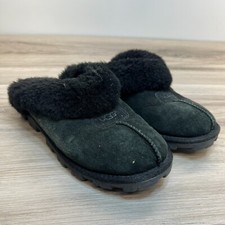 Women's Shoes UGG COQUETTE Sheepskin Slide Slip On Slippers Size 6 Black