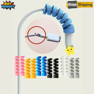 12pcs Spiral Charger Cable Protector Set   Durable TPR Wire Saver for USB Cords