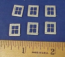 HO/HOn3 MEDIUM 4 PANE WINDOWS WISEMAN MODEL SERVICES DETAIL PARTS #HO119 