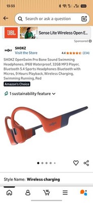 Shokz OpenSwim Pro kabellose Bluetooth Sport-Kopfhörer wasserfest Open-Ear