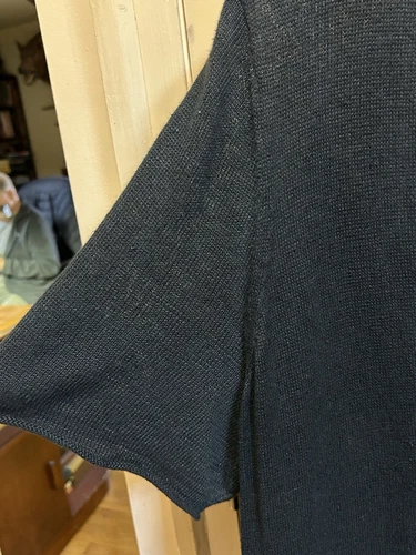 Cárdigan de algodón orgánico negro tejido plumero suéter vestido Eileen Fisher 2X 1X XL - Imagen 5 de 9