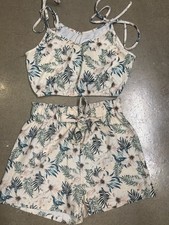 Shein Tropical Floral Matching Set Size L