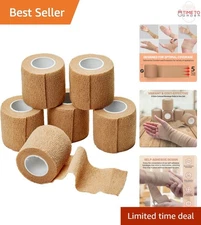 Self Adherent Cohesive Wrap Bandages 2 Inch X 5 Yards Skin Color Pack of 6
