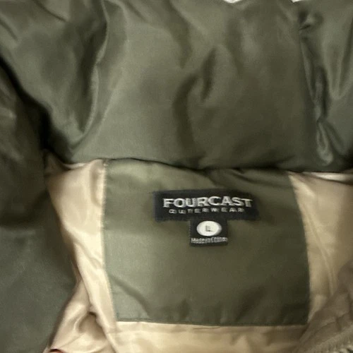Fourcast Outerwear Men’s Green Quilted Puffer Vest Full Zip Pockets Size L image 2