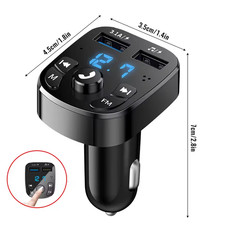 Bluetooth 5.0 Wireless Radio Car FM Transmitter PD Dual USB Charger MP3 Player