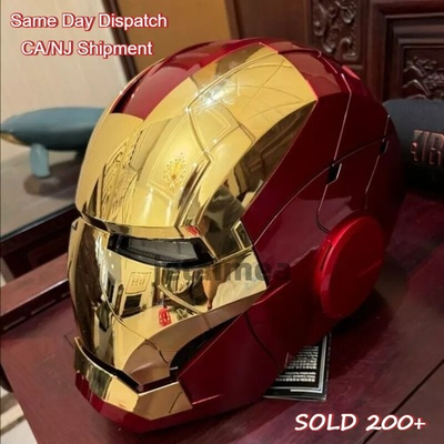 #ad #ad US Iron Man Gold Mask Cosplay AUTOKING MK5 1:1 Helmet Wearable Voice control $150.00