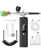 Airbrush Kit with Compressor - 48PSI High Pressure, Non-Clogging Air Brush Set