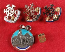 1960 Insigne sport Ski 1è 2è 3è Étoile Chamois Argent Épingle Broche Grenoble