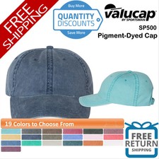 Valucap Men Pigment-dyed Cap Hat six-panel low-profile buckle closure SP500