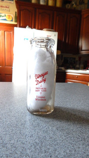 Viroqua Dairy Square Half Pint Pyroglazed Milk Bottle Viroqua Wisconsin