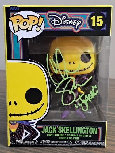 Funko Pop! Jack Skellington Blacklight #15 signed Chris Sarandon Disney NBC JSA