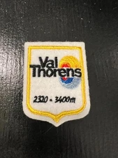Vintage Val Thorens Ski Patch France White Yellow Embroidered