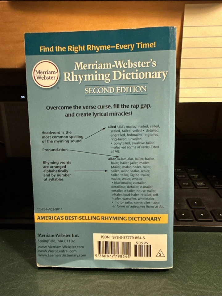 Merriam-Webster's Rhyming Dictionary by Merriam-Webster (2007, Trade Paperback) - Image 2 of 2
