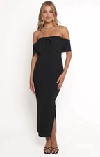 Petal And Pup Venus Bodycon Off Shoulder Black Dress NWT
